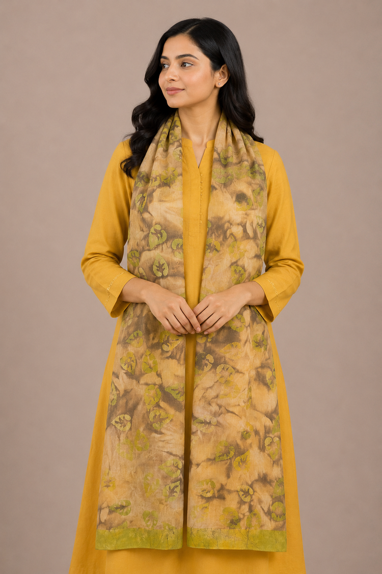Wax Batik Cotton Ombre Dying Hand Block Print Stole