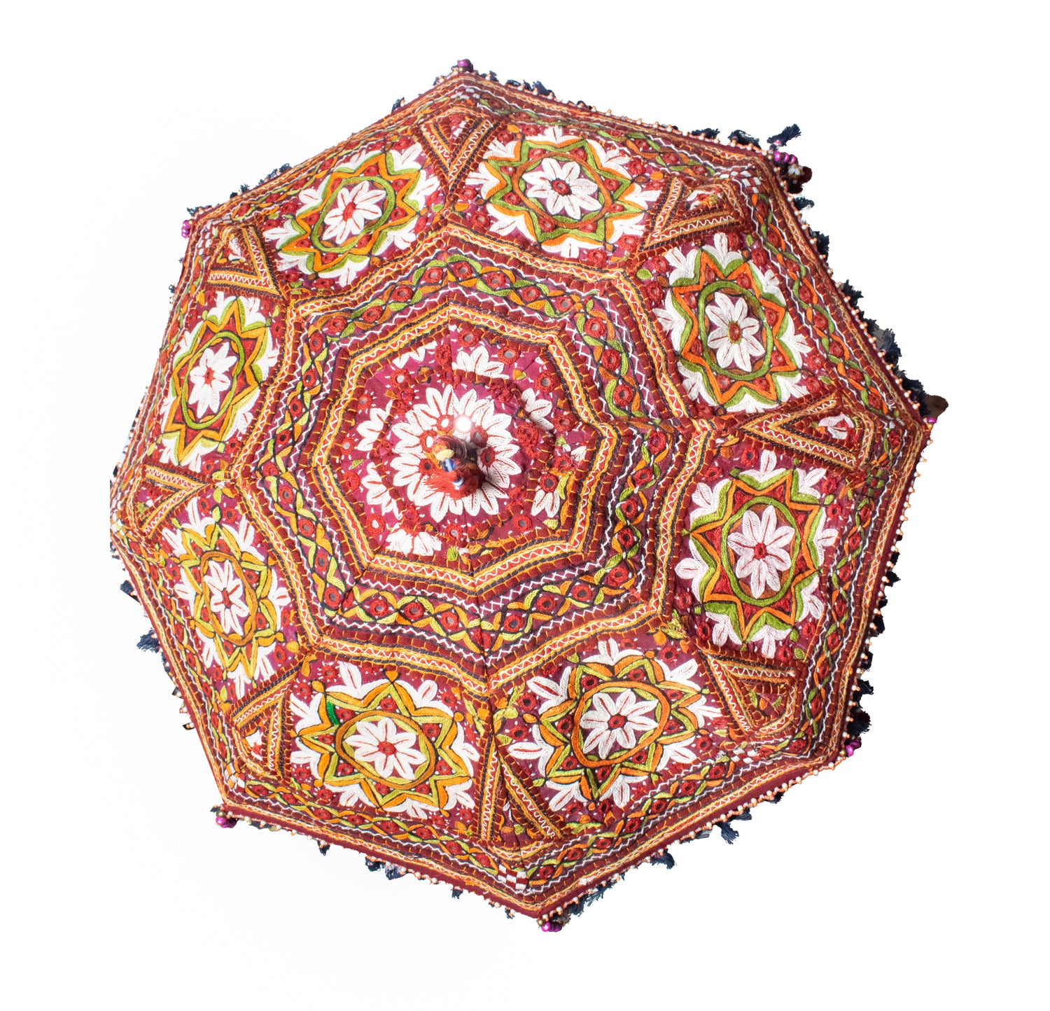 Pakko Work Hand Embroidery Fine Mirror and Threadwork Embroidery-Umbrella