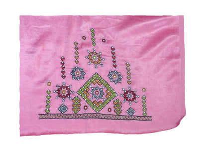 Mutva Work Mashru Silk Hand Embroidered Mirror Work Blouse - Unstitched & Embroidered  - 1 Mtr Length    -  SKU : SH12201A