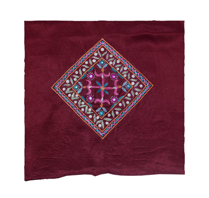 Ahir Work Mashru Silk Hand Embroidered Mirror Work Blouse - Unstitched & Embroidered  - 1 Mtr Length    -  SKU : SH12202A