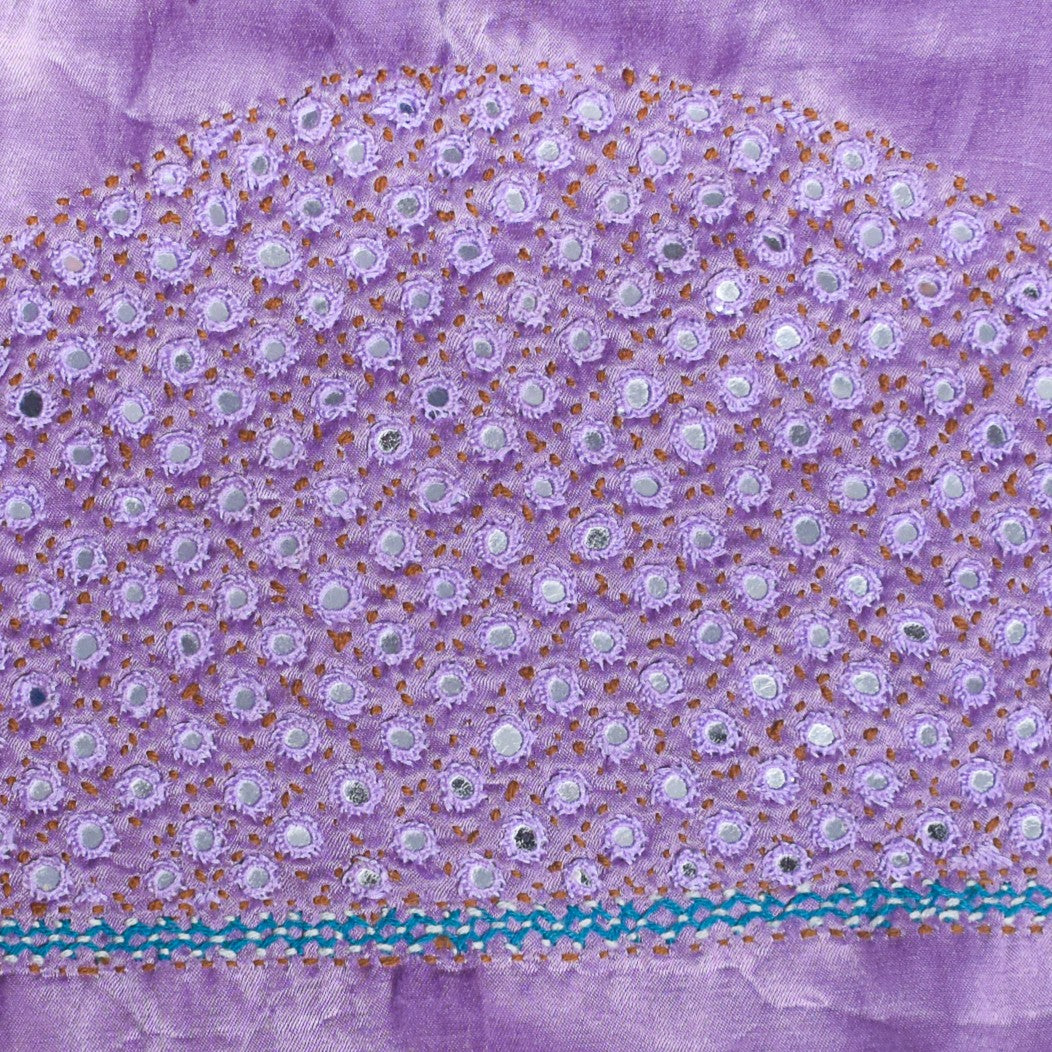 Fine Mirrorwork Mashru Silk Hand Embroidered Blouse - Unstitched & Embroidered  - 1 Mtr Length    -  SKU : RD28301A