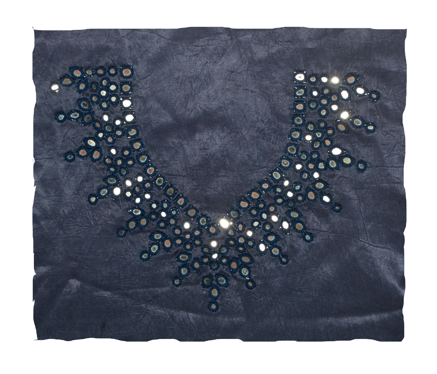 Cut Mirror Work Mashru Silk Hand Embroidered Blouse - Unstitched   - 1 Mtr Length  -  SKU: RD23202A
