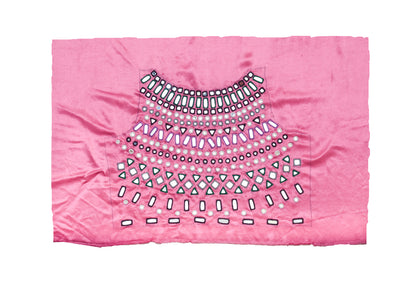 Cut Mirror Work Mashru Silk Hand Embroidery Fine Mirrorwork Blouse - Unstitched   - 1 Mtr Length    -  SKU : SH05903C
