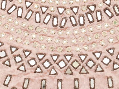 Cut Mirror Work Mashru Silk Hand Embroidery Fine Mirrorwork Blouse - Unstitched   - 1 Mtr Length    -  SKU : SH05903A