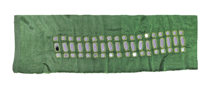 Cut Mirror Work Mashru Silk Hand Embroidered Simple Mirror Work Blouse - Unstitched  - 1 Mtr Length    -  SKU : SH08801B