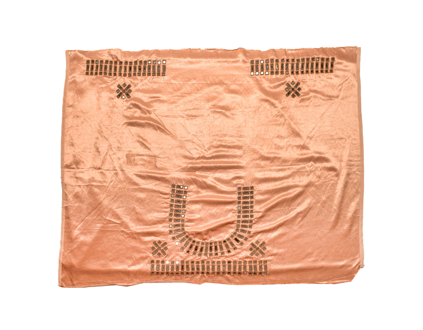 Cut Mirror Work Mashru Silk Small Mirror Work Hand Embroidery Blouse - Unstitched   - 1 Mtr Length    -  SKU : SH23603A
