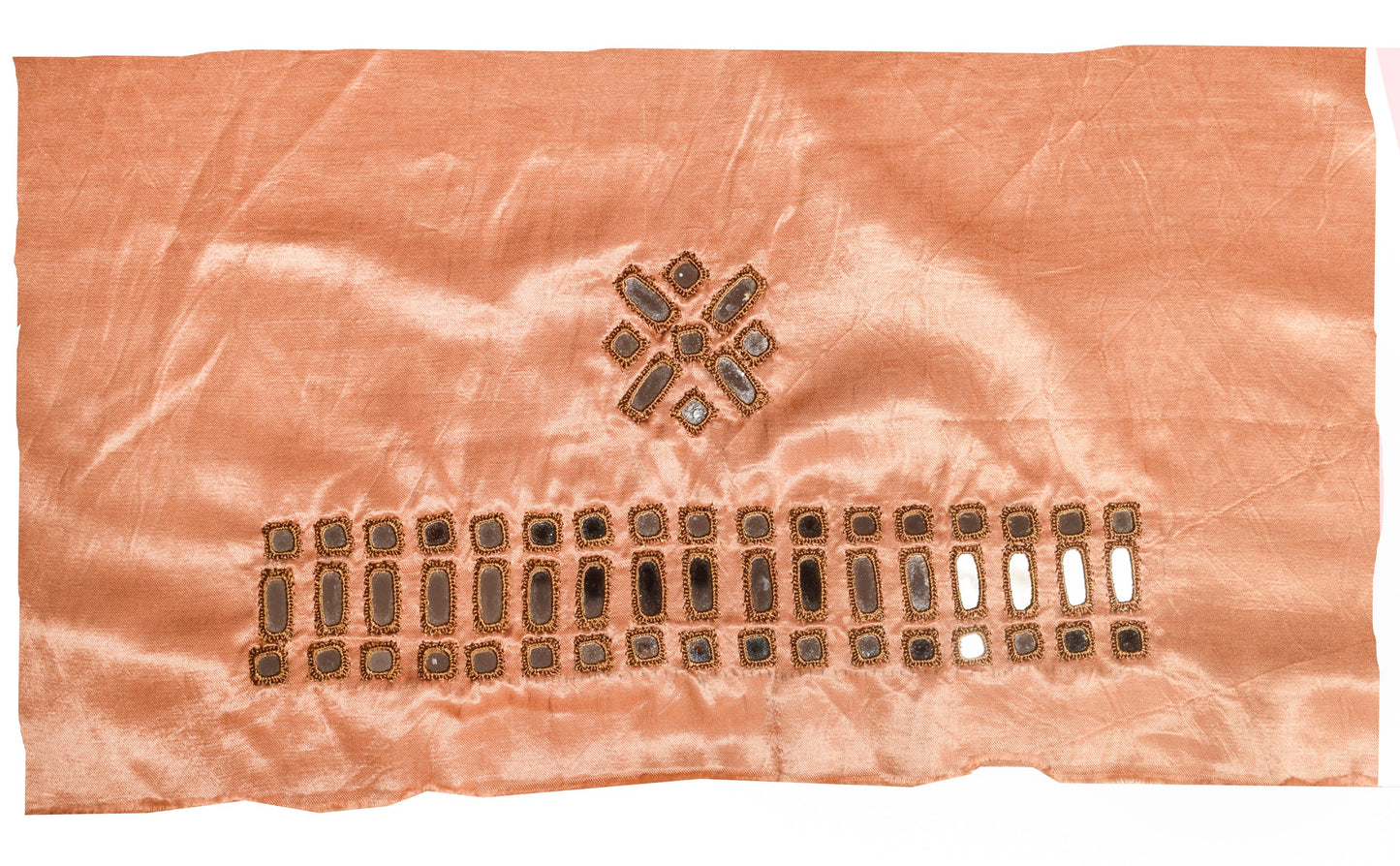 Cut Mirror Work Mashru Silk Small Mirror Work Hand Embroidery Blouse - Unstitched   - 1 Mtr Length    -  SKU : SH23603A