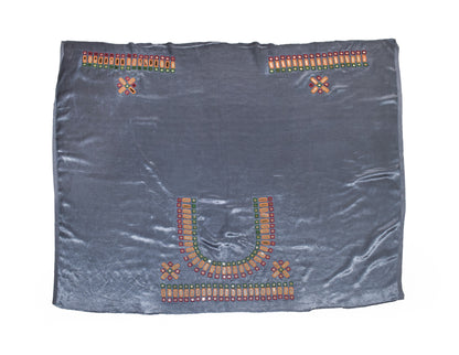 Cut Mirror Work Mashru Silk Hand Embroidery Blouse - Unstitched   - 1 Mtr Length    -  SKU : SH19A01B