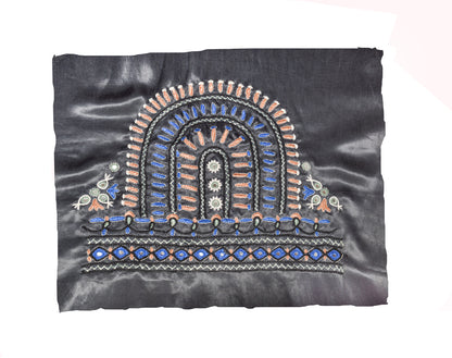 Rabari Work Mashru Silk Hand Embroidery Blouse - Unstitched   - 1 Mtr Length    -  SKU : SH23602A