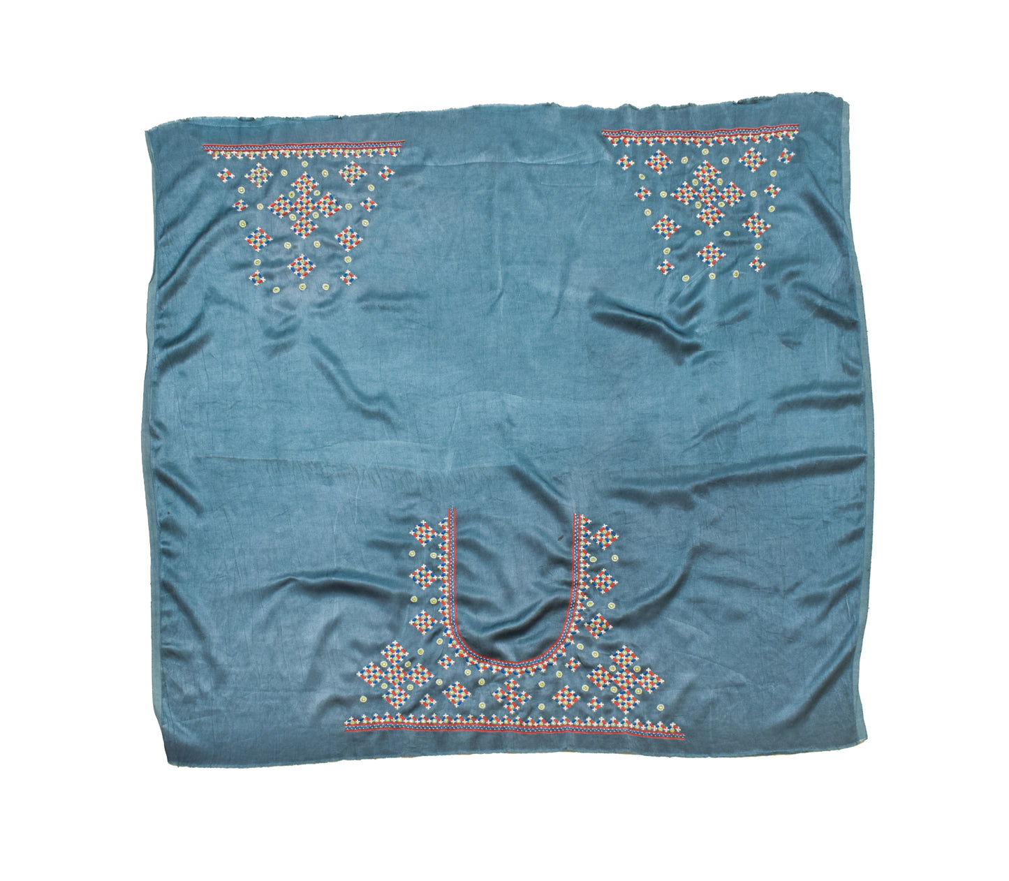Mutva Work Mashru Silk Hand Embroidery Fine Mirrorwork Blouse - Unstitched   - 1 Mtr Length    -  SKU : SH05902B