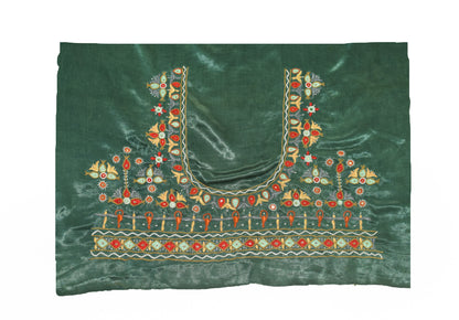 Pakko Work Mashru Silk Hand Embroidered Mirror Work Blouse - Unstitched   - 1 Mtr Length    -  SKU : SH10B01A