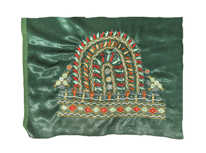 Pakko Work Mashru Silk Hand Embroidered Mirror Work Blouse - Unstitched   - 1 Mtr Length    -  SKU : SH10B01A