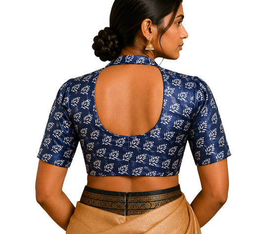 Screen Print Hand Printed Mashru Silk Blouse - Unstitched  - 1 Mtr Length    -  SKU : EK20301B
