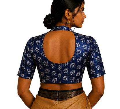 Screen Print Hand Printed Mashru Silk Blouse - Unstitched  - 1 Mtr Length    -  SKU : EK20301S