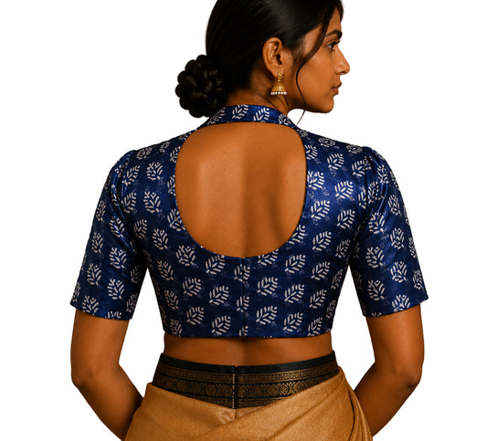 Screen Print Hand Printed Mashru Silk Blouse - Unstitched  - 1 Mtr Length    -  SKU : EK20301S