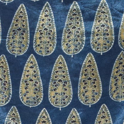 Ajrakh Mashru Silk Natural Dye Hand Block Print Blouse - Unstitched  - 0.8 Mtr Length    -  SKU : EK20303B