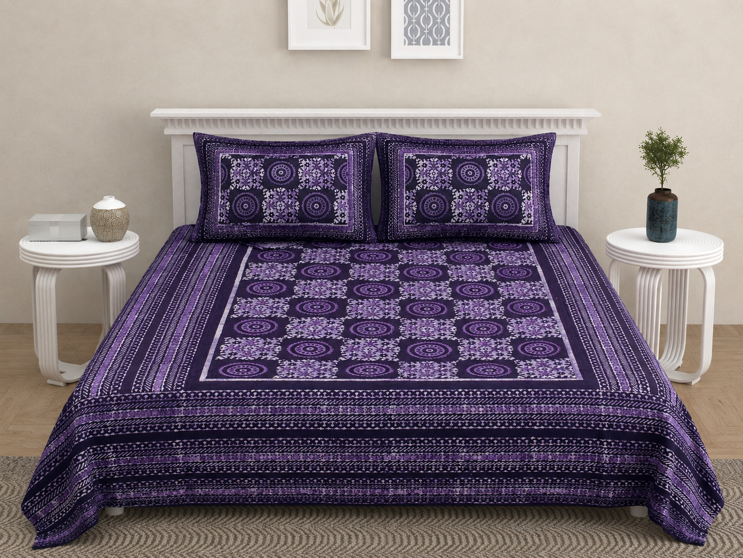 Wax Batik Cotton Hand Printed Bedsheet - Double    -  SKU: AA06C01C
