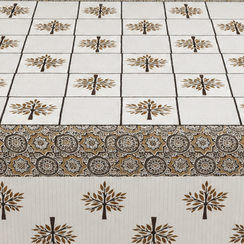 Ajrakh Cotton Natural Dye Kutchi Galicha Hand Block Print Bedsheet - Double King Size - 100 Inch Length   -  SKU : KD09602C