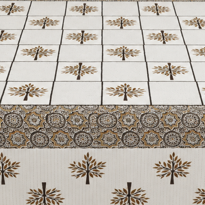 Ajrakh Cotton Natural Dye Kutchi Galicha Hand Block Print Bedsheet - Double King Size - 100 Inch Length   -  SKU : KD09602C