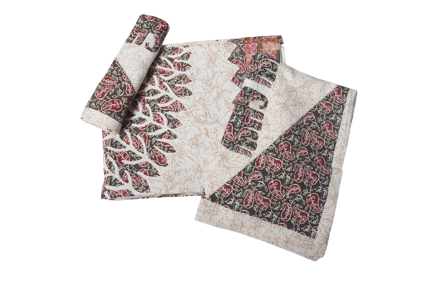 Ajrakh Cotton Natural Dye Kutchi Galicha Hand Block Print Bedsheet - Single  - 94 Inch Length    -  SKU : KD12203A