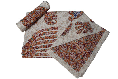 Ajrakh Cotton Natural Dye Kutchi Galicha Hand Block Print Bedsheet - Single  - 94 Inch Length    -  SKU : KD12203B