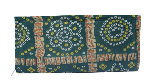 Bandhej Print Raw Silk Clutch  - 25 cms Length    -  SKU : FJ07501A