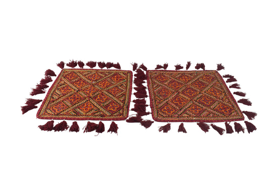 Pakko Work Cotton Small Mirror Work Cushion Cover    -  SKU: 0010
