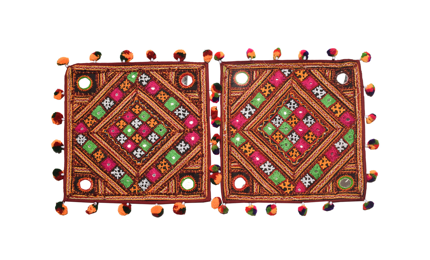 Bavlia & Pakko Work Cotton Hand Embroidered Cushion Cover Set of Two     -  SKU : 0015