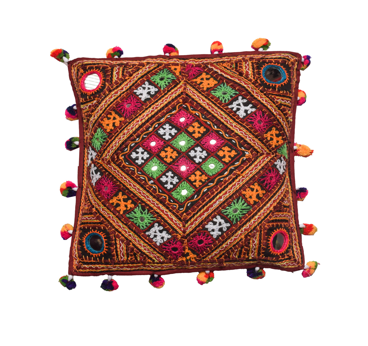 Bavlia & Pakko Work Cotton Hand Embroidered Cushion Cover Set of Two     -  SKU : 0015