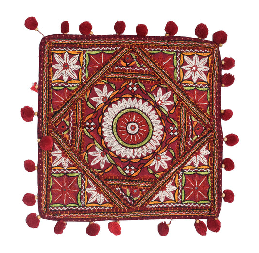 Pakko Work Cotton Hand Embroidered Cushion Cover  - 40 cms Length    -  SKU : EK17A04A