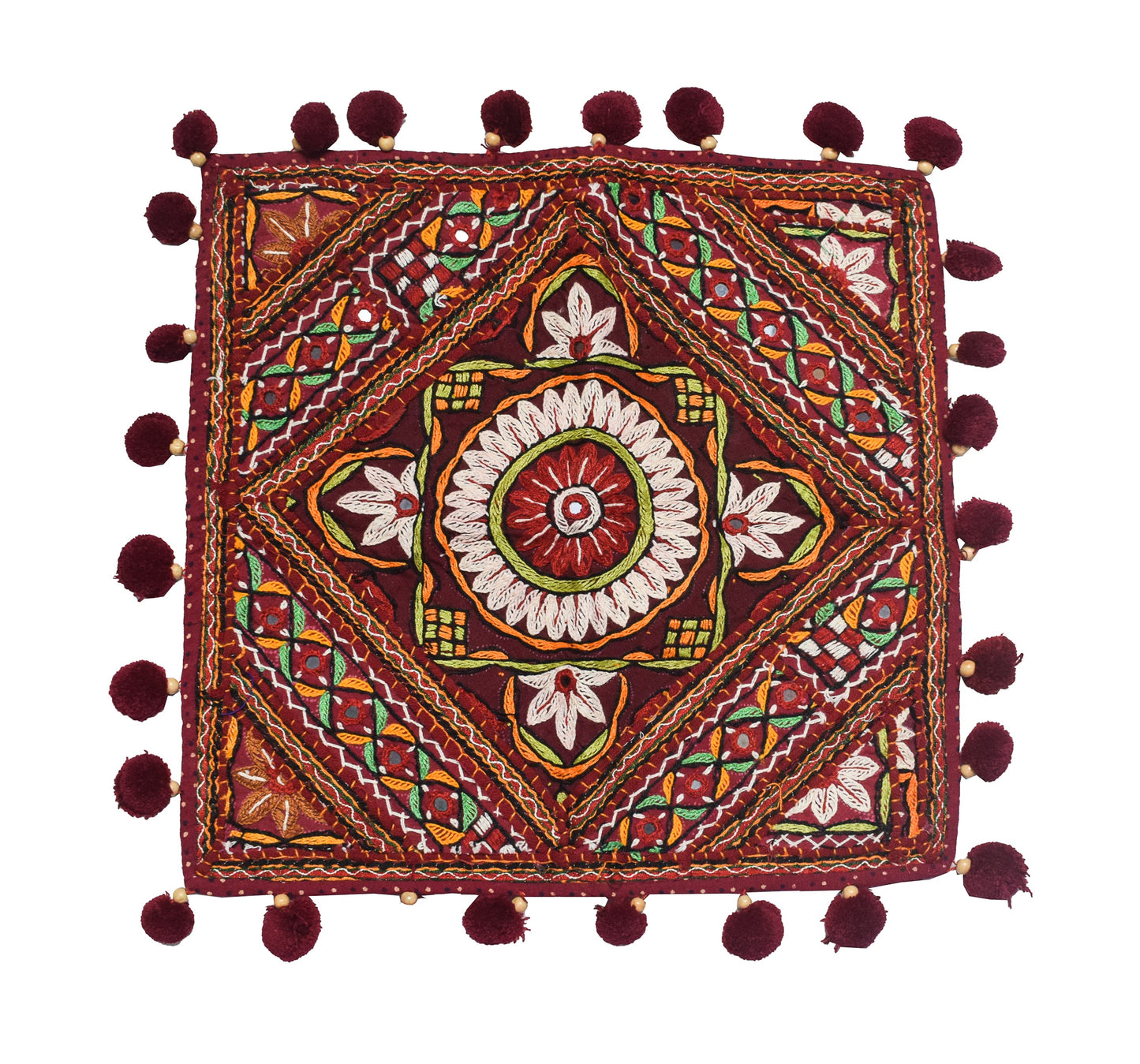 Pakko Work Cotton Hand Embroidered Cushion Cover  - 40 cms Length    -  SKU : EK17A04B