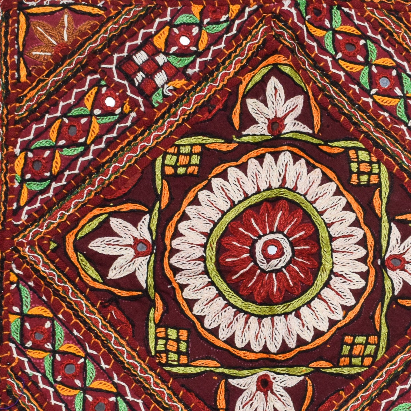 Pakko Work Cotton Hand Embroidered Cushion Cover  - 40 cms Length    -  SKU : EK17A04B