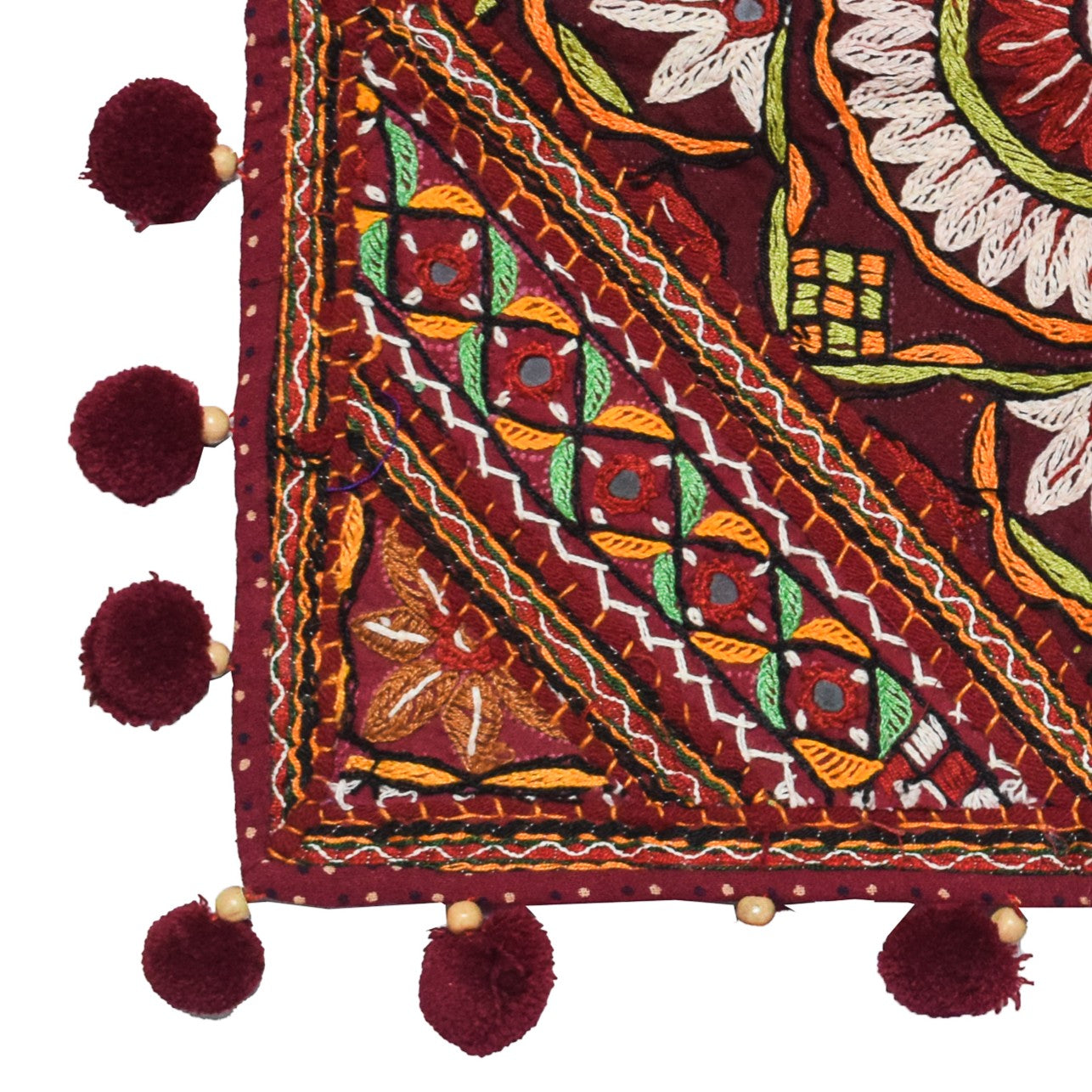 Pakko Work Cotton Hand Embroidered Cushion Cover  - 40 cms Length    -  SKU : EK17A04B