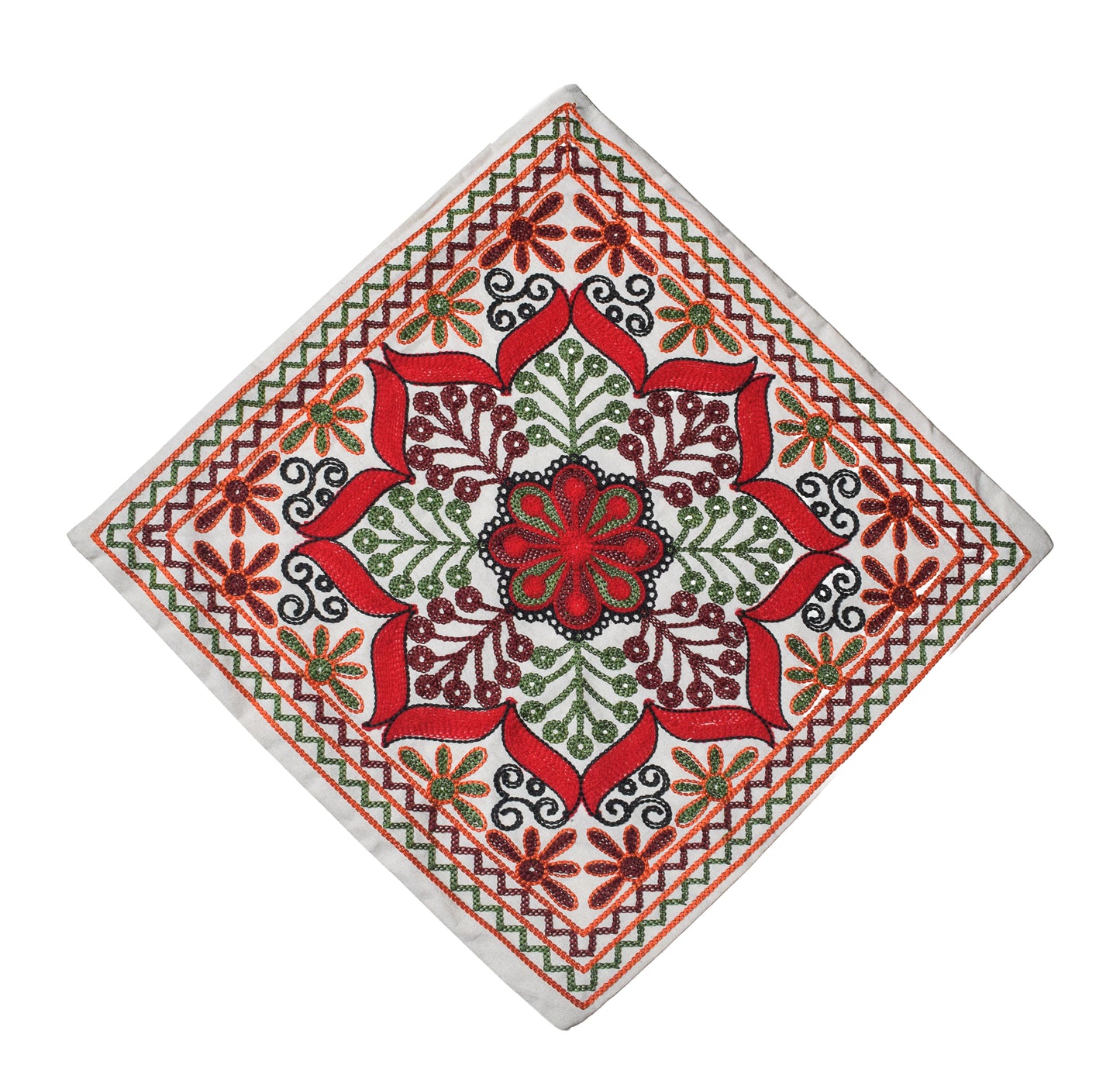 Machine Embroidery Cotton Set Of Five Cushion Cover  - 43 cms Length   -  SKU : NC19402A