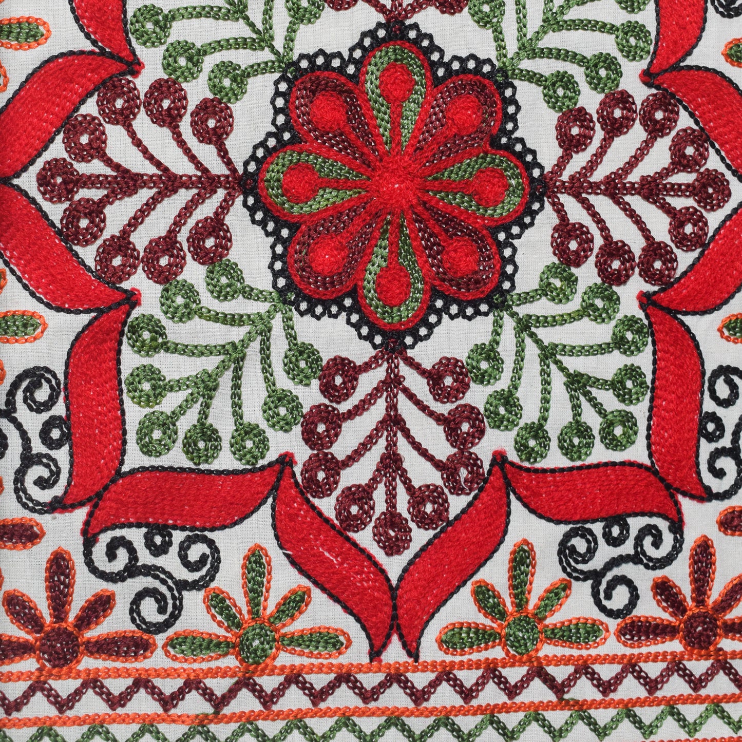 Machine Embroidery Cotton Set Of Five Cushion Cover  - 43 cms Length   -  SKU : NC19402A
