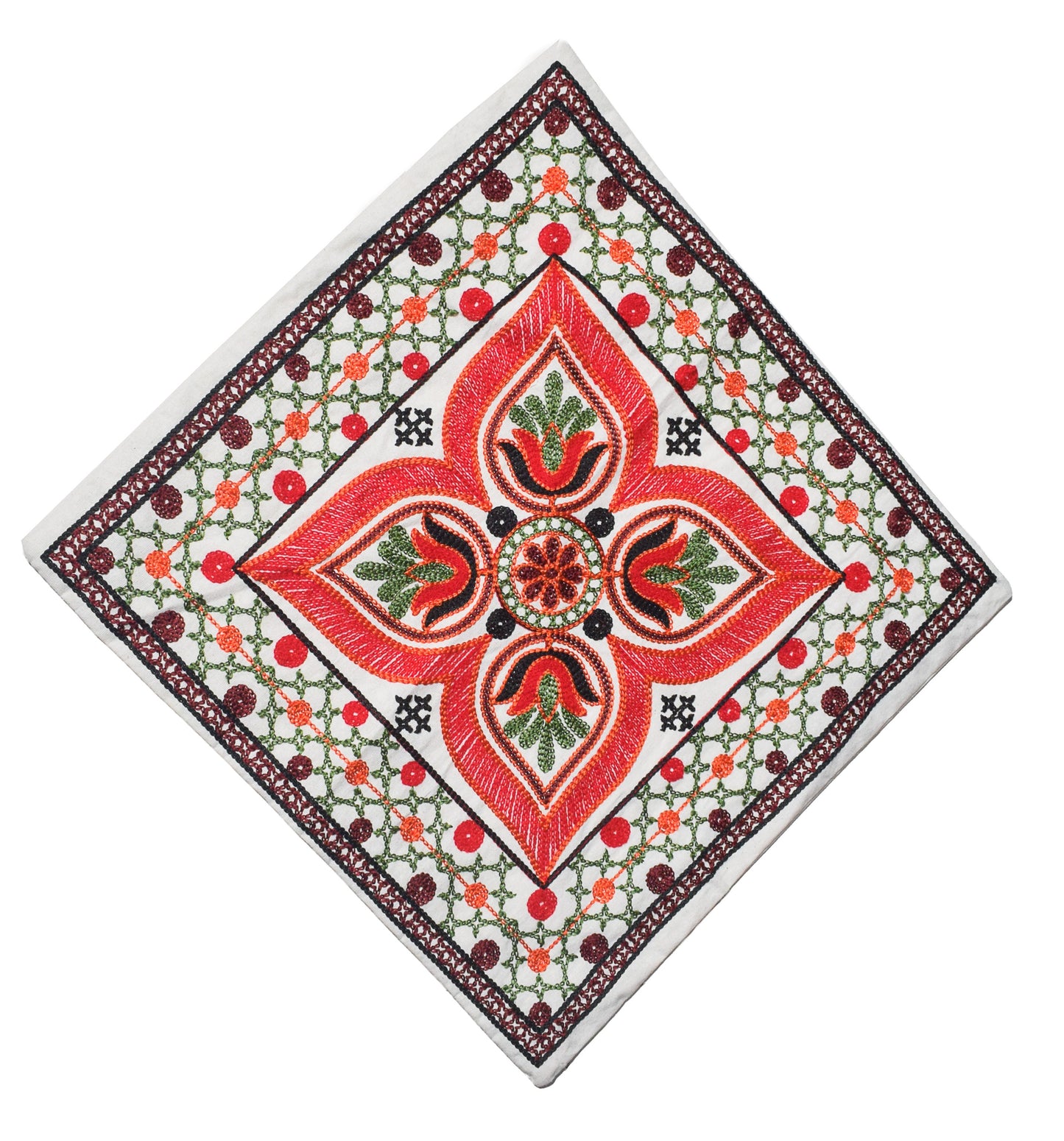 Machine Embroidery Cotton Set Of Five Cushion Cover  - 43 cms Length   -  SKU : NC19402B