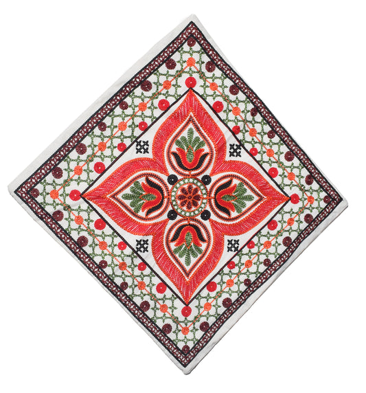 Machine Embroidery Cotton Set Of Five Cushion Cover  - 43 cms Length   -  SKU : NC19402B