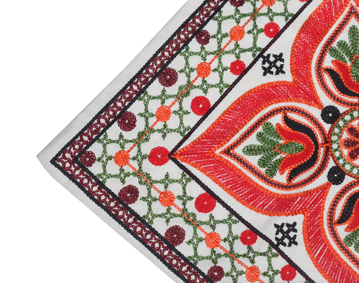 Machine Embroidery Cotton Set Of Five Cushion Cover  - 43 cms Length   -  SKU : NC19402B