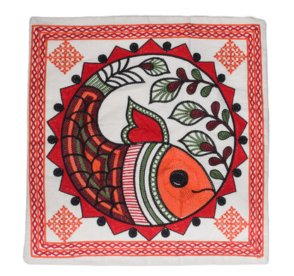 Machine Embroidery Cotton Set Of Five Cushion Cover  - 43 cms Length   -  SKU : NC19402C