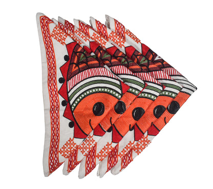 Machine Embroidery Cotton Set Of Five Cushion Cover  - 43 cms Length   -  SKU : NC19402C