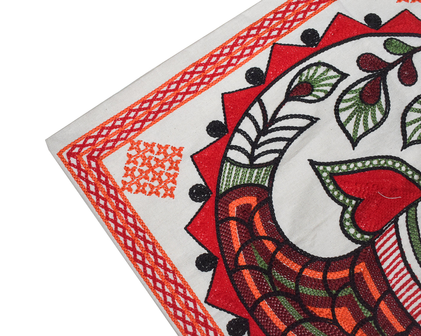 Machine Embroidery Cotton Set Of Five Cushion Cover  - 43 cms Length   -  SKU : NC19402C