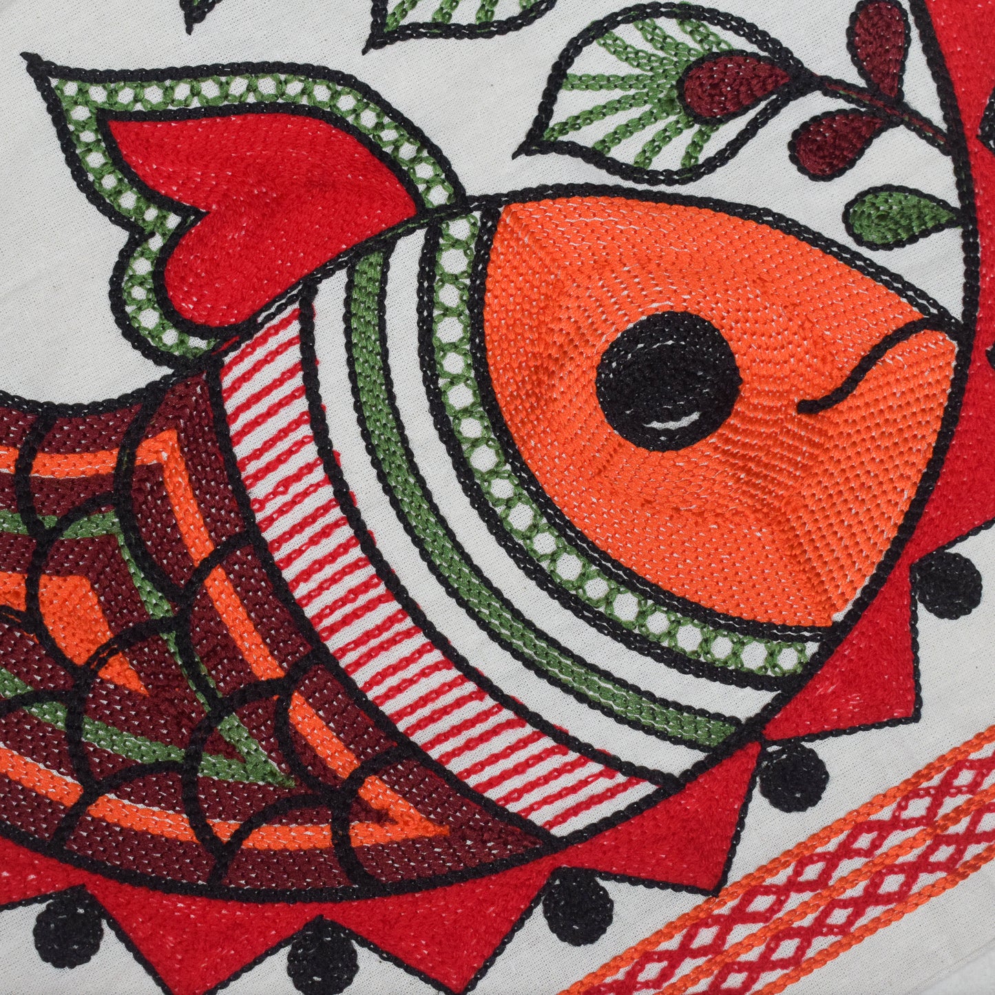 Machine Embroidery Cotton Set Of Five Cushion Cover  - 43 cms Length   -  SKU : NC19402C