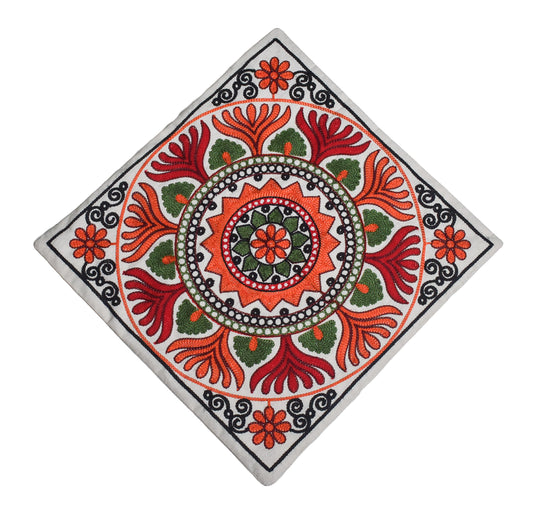 Machine Embroidery Cotton Set Of Five Cushion Cover  - 43 cms Length   -  SKU : NC19402E