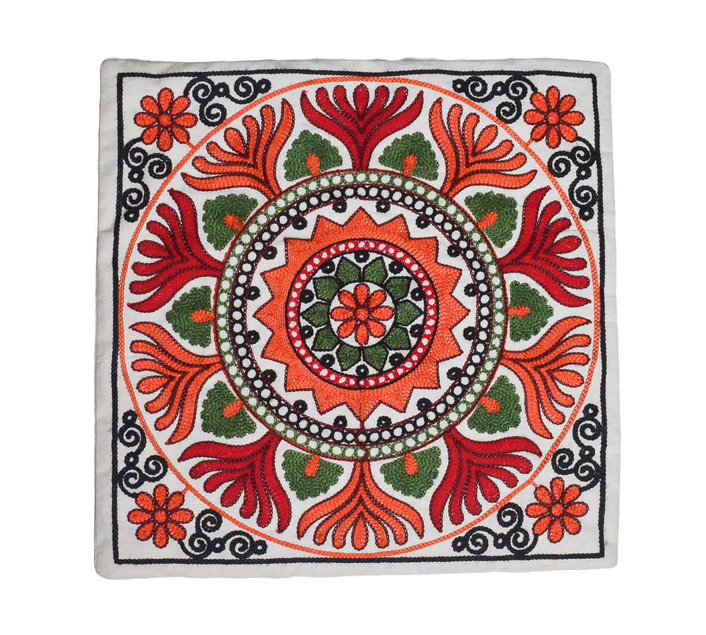 Machine Embroidery Cotton Set Of Five Cushion Cover  - 43 cms Length   -  SKU : NC19402E
