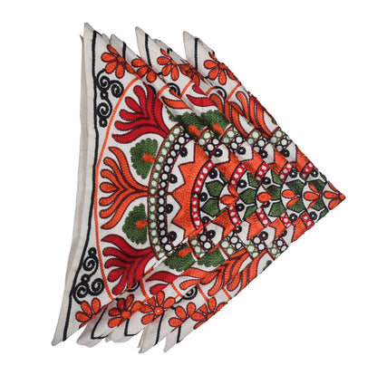 Machine Embroidery Cotton Set Of Five Cushion Cover  - 43 cms Length   -  SKU : NC19402E