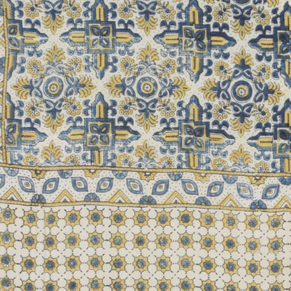 Ajrakh Modal Silk Natural Dye Hand Block Print Dupatta with Golden Border - 2.5 Mtr Length    -  SKU : AI21B01P