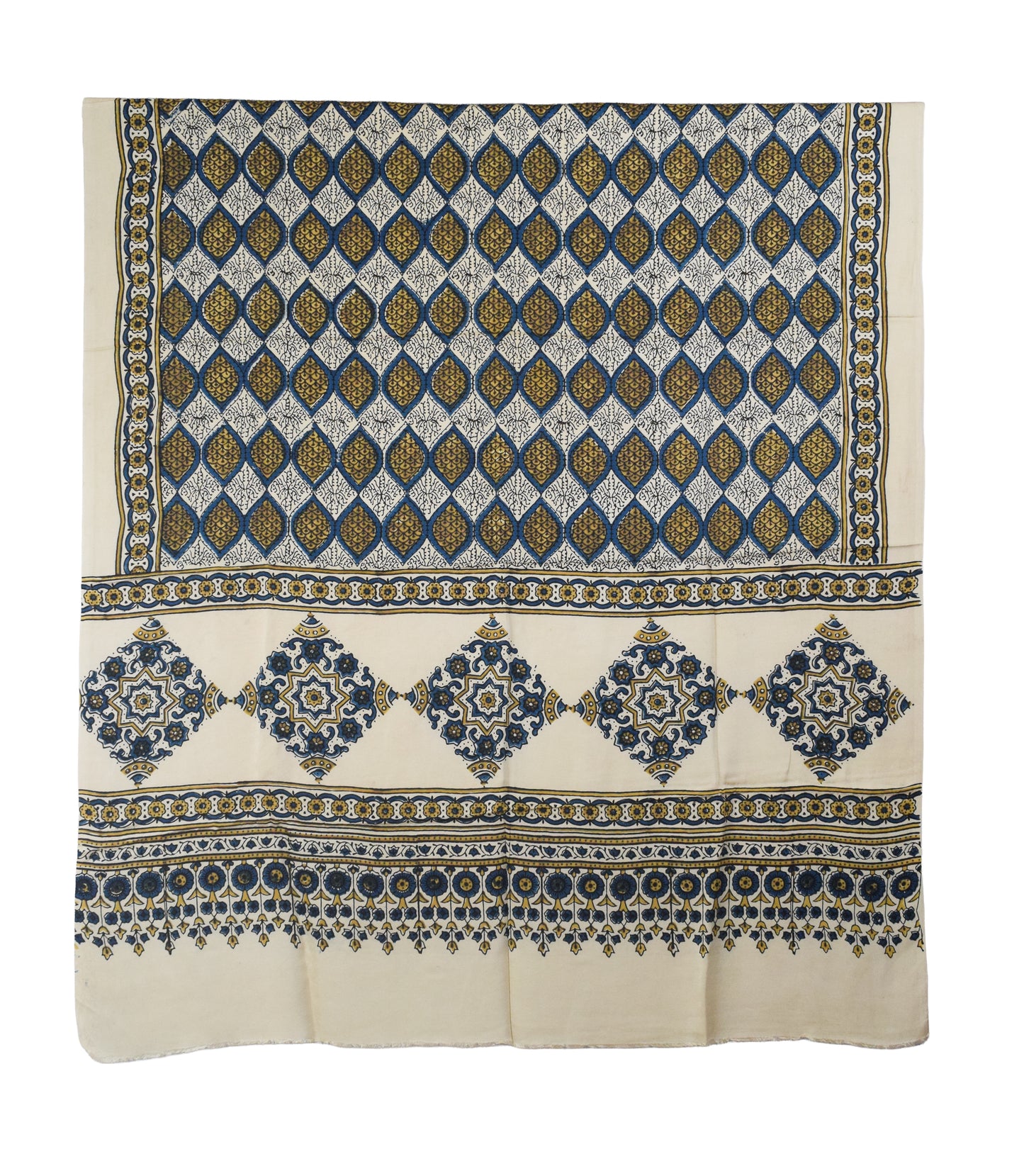 Ajrakh Modal Silk Natural Dye Hand Block Print Dupatta  - 2.5 Mtr Length    -  SKU : AI27802Q