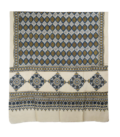 Ajrakh Modal Silk Natural Dye Hand Block Print Dupatta  - 2.5 Mtr Length    -  SKU : AI27802Q