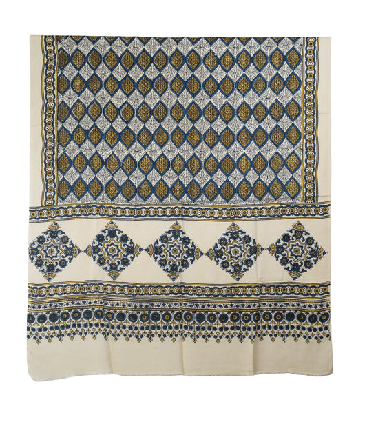 Ajrakh Modal Silk Natural Dye Hand Block Print Dupatta  - 2.5 Mtr Length    -  SKU : AI27802Q