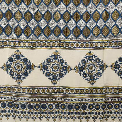 Ajrakh Modal Silk Natural Dye Hand Block Print Dupatta  - 2.5 Mtr Length    -  SKU : AI27802Q